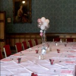 A 'Topiary Tree' in pink, white and silver at Highbury. A 'Topiary Tree' in pink, white and silver at Highbury.