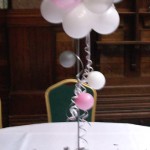 An air-filled 'Topiary Tree' in pink, white and silver at Highbury Hall An air-filled 'Topiary Tree' in pink, white and silver at Highbury Hall