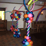 Colourful 'Candy-Twist' Columns with 'Fountain' Toppers