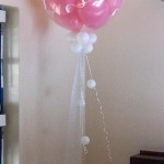 Batchley Community Centre - One of 4 large 'Bubbles' with pink hearts, by Huff, Puff and Away!
