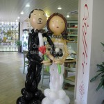 Beckett's Farm - Huff, Puff and Away! balloon bride and groom await their guests. Beckett's Farm - Huff, Puff and Away! balloon bride and groom await their guests.