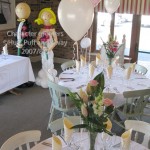 Becketts Farm - Bride and Groom Character Greeters, plus 3-balloon Clusters in white, pearl pink and rose pink inside a 'Just Married Around' clear balloon. Balloon decor by Huff, Puff and Away! Becketts Farm - Bride and Groom Character Greeters, plus 3-balloon Clusters in white, pearl pink and rose pink inside a 'Just Married Around' clear balloon. Balloon decor by Huff, Puff and Away!