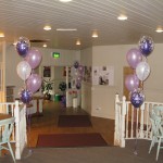 Becketts Farm: 5-balloon Clusters in quartz purple, lavender and white. Decor by Huff, Puff and Away! Becketts Farm: 5-balloon Clusters in quartz purple, lavender and white. Decor by Huff, Puff and Away!