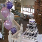Becketts Farm: 5-balloon Clusters in quartz purple, lavender and white. Decor by Huff, Puff and Away! Becketts Farm: 5-balloon Clusters in quartz purple, lavender and white. Decor by Huff, Puff and Away!