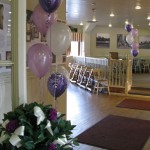 Becketts Farm: 5-balloon Clusters in quartz purple, lavender and white. Decor by Huff, Puff and Away! Becketts Farm: 5-balloon Clusters in quartz purple, lavender and white. Decor by Huff, Puff and Away!