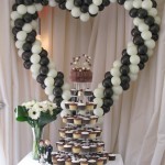 Calderfields- The cake table, with beautifully executed cupcakes and Heart Sculpture. Decor by Huff, Puff and Away!
