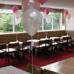3-balloon Clusters in white, pearl pink and pearl rose