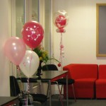 The NEC press office, where Huff, Puff and Away! were invited to put a few of our decor items!