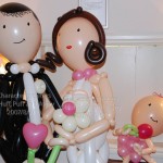 Balloon Bride, Groom and Baby by Huff, Puff and Away!