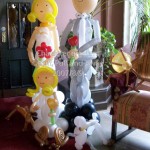 Balloon Bride, Groom, Bridesmaid and family pets by Huff, Puff and Away!