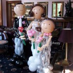 Balloon Bride, Groom and Bridesmaid by Huff, Puff and Away!